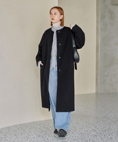 サイ 美品　ジャーナルスタンダード　黒 コート JOURNAL STANDARD（ジャーナルスタンダード） ノーカラーコート 36