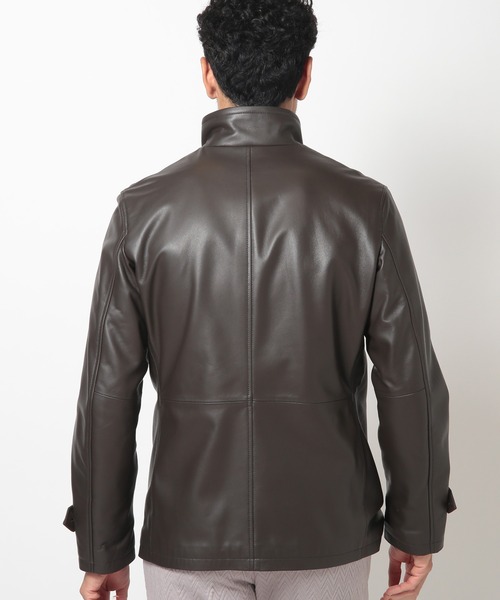 MEN'S BIGI（メンズビギ） レザージャケット 04 ネイビー メンズ