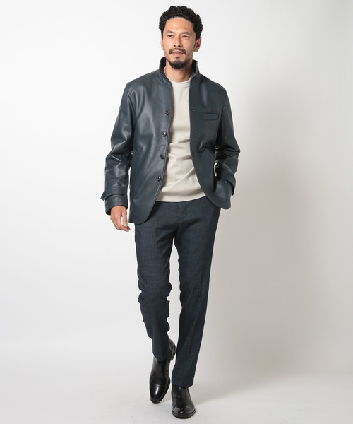 MEN'S BIGI（メンズビギ） レザージャケット 04 ネイビー メンズ
