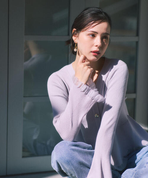 PROPORTION BODY DRESSING シアー切替ペプラムニット プロポーションボディドレッシング PROPORTION BODY DRESSING シアー