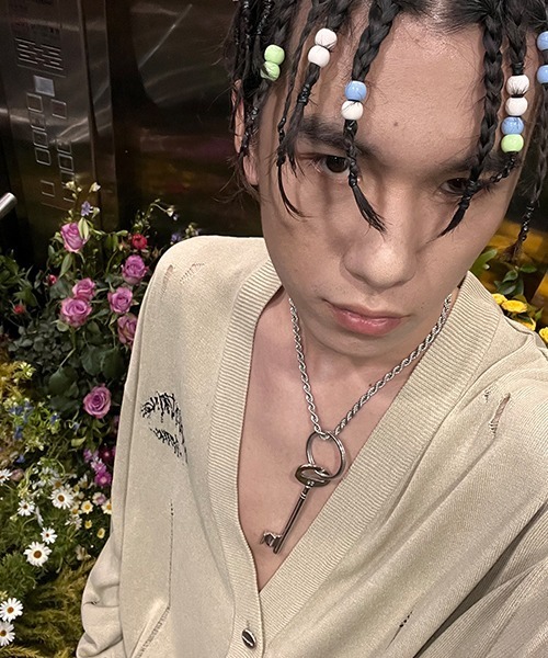 「MASONPRINCE」 ニットカーディガン S ブルー メンズ_画像2