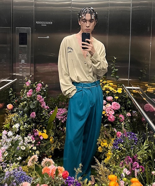 「MASONPRINCE」 ニットカーディガン S ブルー メンズ_画像5