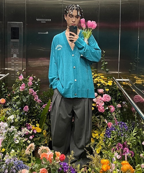 「MASONPRINCE」 ニットカーディガン S ブルー メンズ_画像9