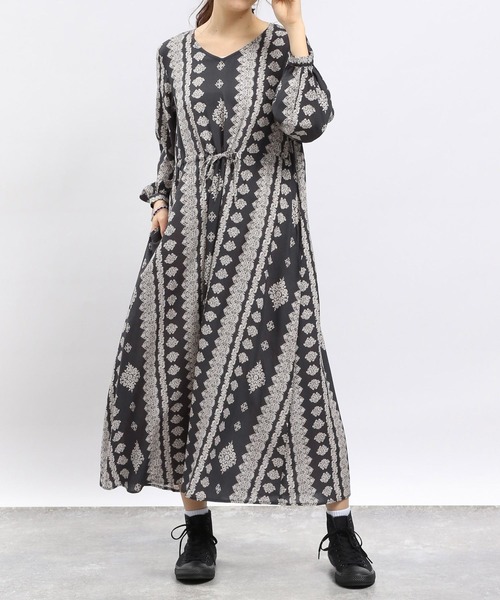 「GLOBAL WORK Smile Seed Store」 長袖ワンピース X-LARGE ホワイト系その他6 レディース_画像7