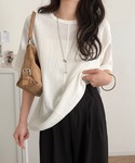 tシャツ 半袖 軽やか涼感、さらり抜け感。楊柳...の詳細画像3