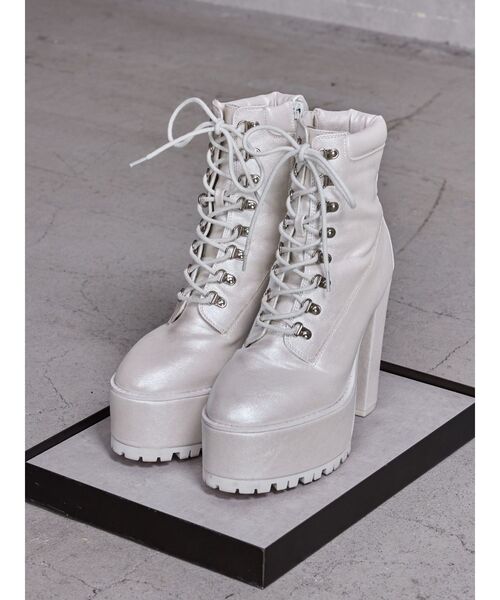GYDA（ジェイダ） ブーツ shiny lace upタンクソールショートブーツ