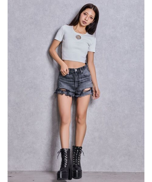 新品 GYDA ジェイダ shiny lace upタンクソールショートブーツ GYDA（ジェイダ） ブーツ shiny lace upタンクソールショートブーツ