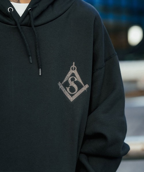 「Subciety」 プルオーバーパーカー LARGE ブラック×ブラック メンズ_画像6