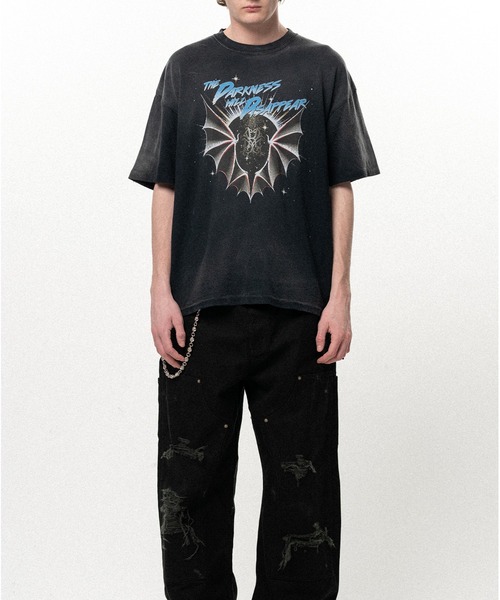 KAMIYA tシャツ THE DARKNESS WILL DISAPPEAR” Distressed T-shirt