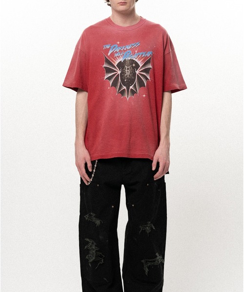 KAMIYA tシャツ THE DARKNESS WILL DISAPPEAR” Distressed T-shirt