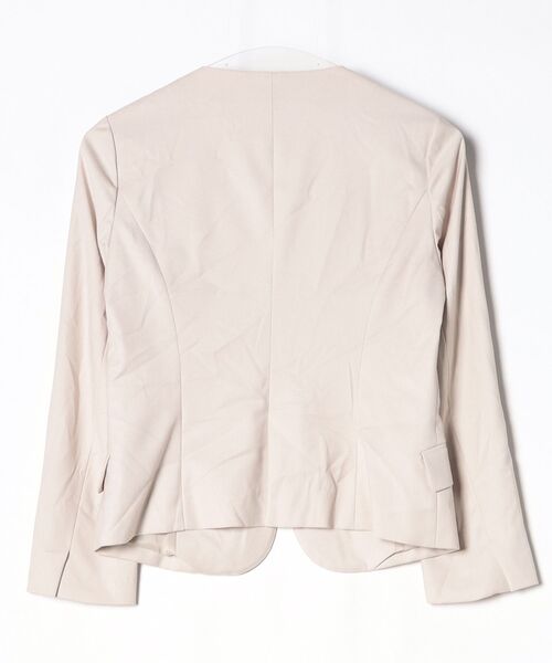 「TONAL」 ノーカラージャケット 36 ベージュ レディース_画像2