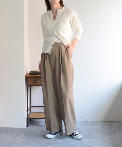 「fredy emue」 ニットカーディガン 38 ライトグレー レディース_画像6