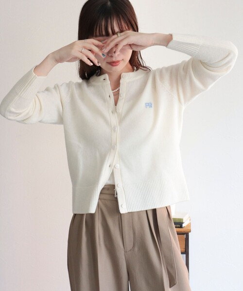 「fredy emue」 ニットカーディガン 38 ライトグレー レディース_画像8