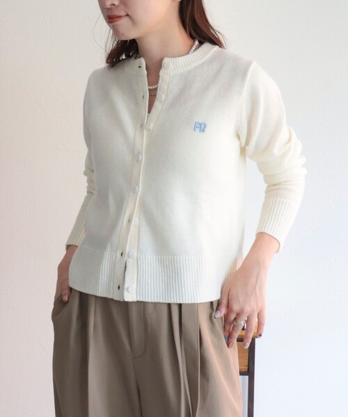 「fredy emue」 ニットカーディガン 38 ライトグレー レディース_画像9