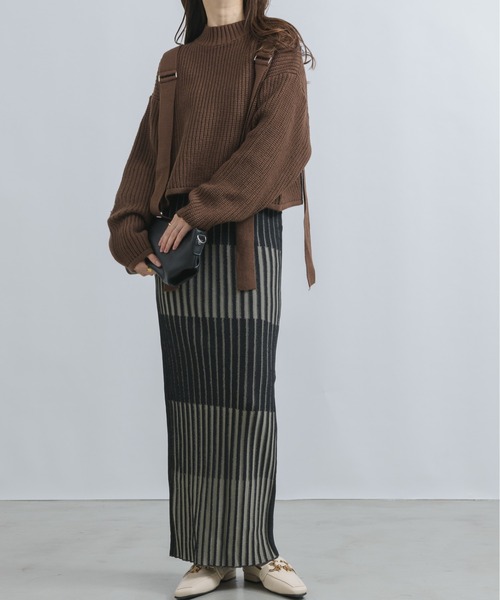 「NEUNA」 長袖ニット FREE ブラウン レディース_画像5