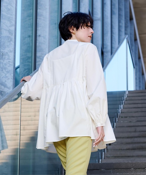 「ur's」 長袖ブラウス M ブルー レディース_画像4