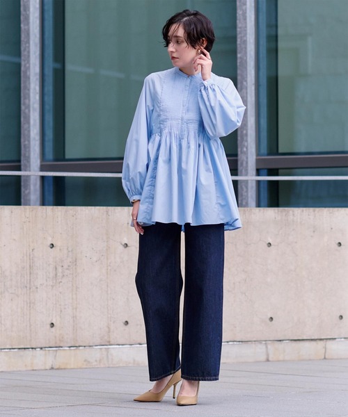 「ur's」 長袖ブラウス M ブルー レディース_画像6