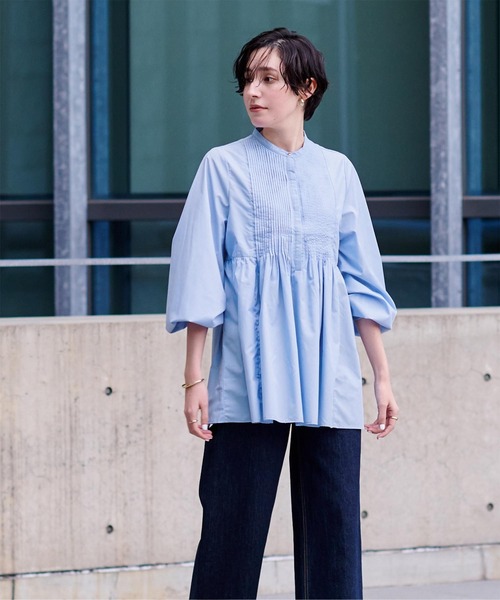 「ur's」 長袖ブラウス M ブルー レディース_画像7