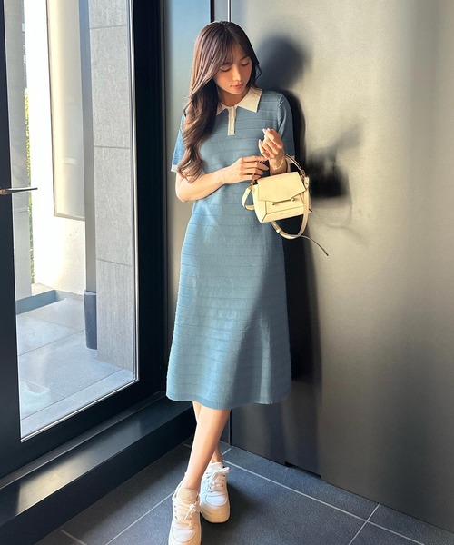 「KOBE LETTUCE」 ニットワンピース M ブルー レディース_画像8