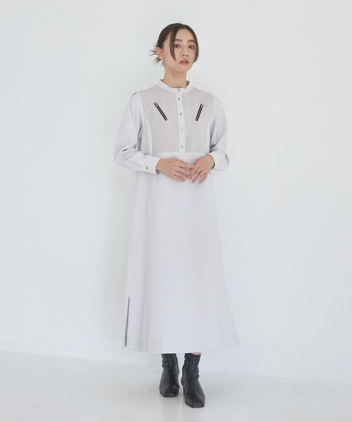 「A + TOKYO」 長袖ワンピース 1 アイボリー レディース_画像2