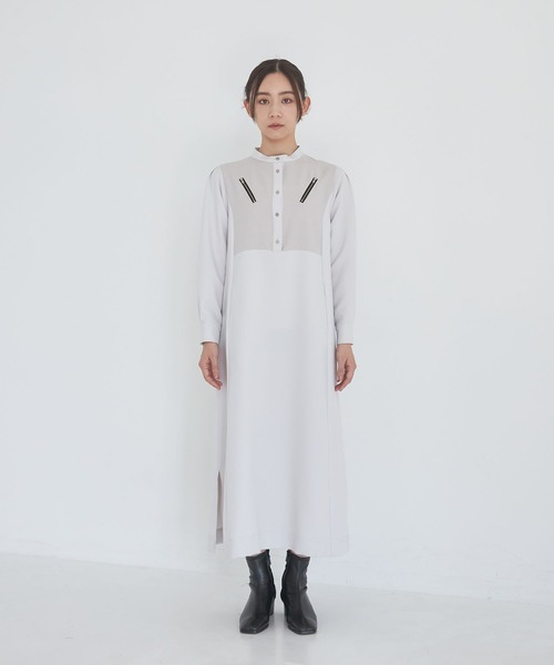 「A + TOKYO」 長袖ワンピース 1 アイボリー レディース_画像4