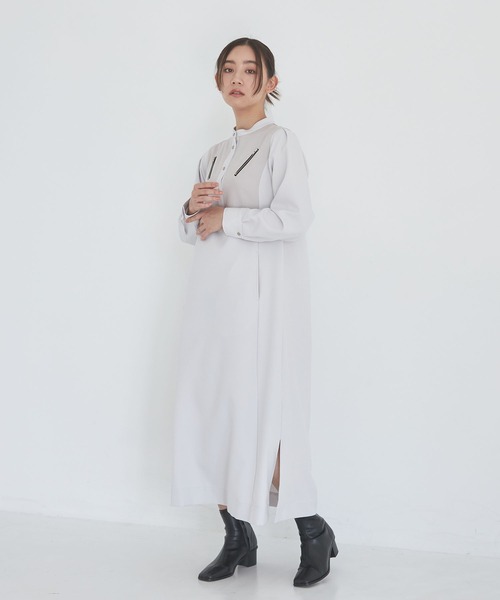 「A + TOKYO」 長袖ワンピース 1 アイボリー レディース_画像5