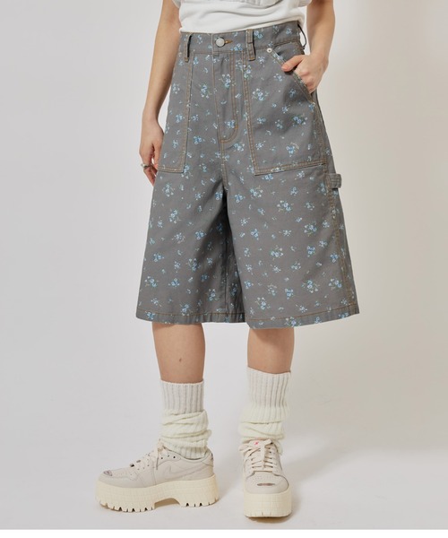 パンツ atmos pink Floral Work Half Pants / アトモス ピンク フローラル ワーク ハーフ パンツ レディース