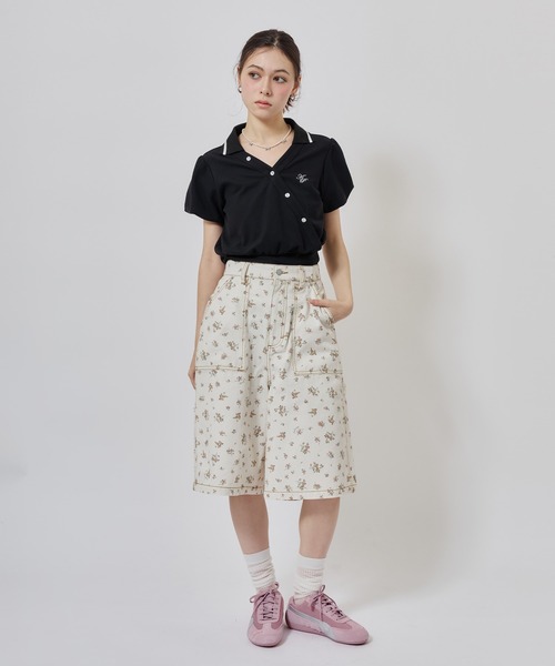 m*o様 ピンク フラワーモチーフ ハーフパンツ　S atmos girls ハーフパンツ パンツ 短パン atmos pink Floral Work Half