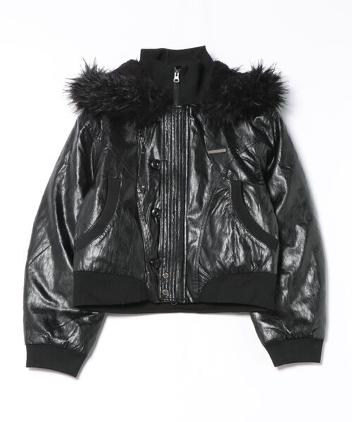 コート ジャケット LEATHER FUR HOOD JUMPER メンズ