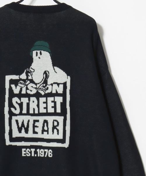 「VISION STREET WEAR」 長袖ニット LL オフホワイト メンズ_画像2