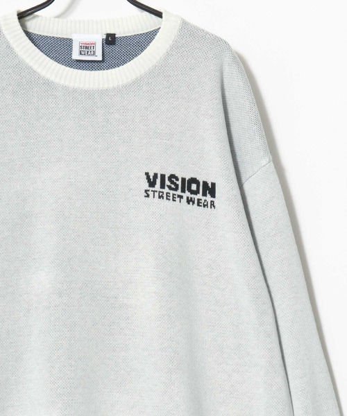 「VISION STREET WEAR」 長袖ニット LL オフホワイト メンズ_画像4