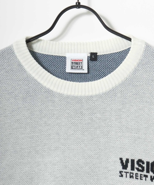 「VISION STREET WEAR」 長袖ニット LL オフホワイト メンズ_画像5