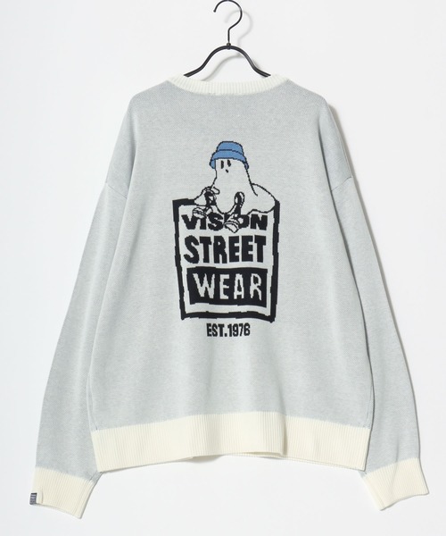「VISION STREET WEAR」 長袖ニット LL オフホワイト メンズ_画像9