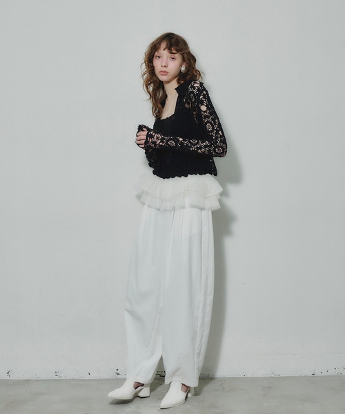 「J1U by LA BELLE ETUDE」 ニットカーディガン FREE ライトブルー レディース_画像5