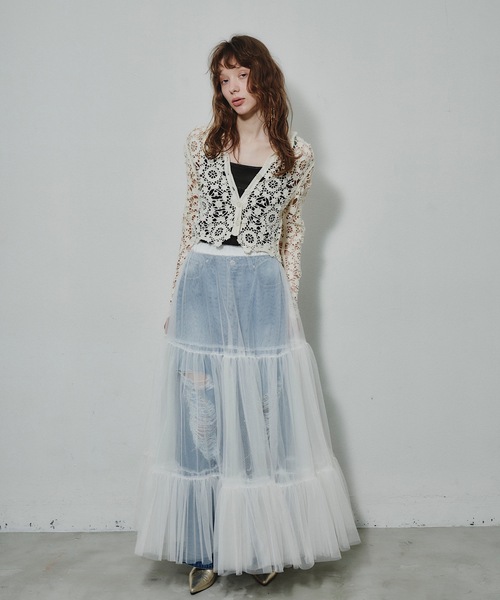 「J1U by LA BELLE ETUDE」 ニットカーディガン FREE ライトブルー レディース_画像8