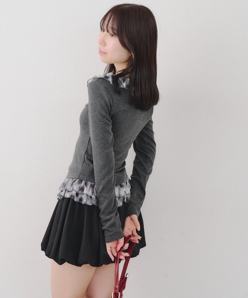 「continuer de NICE CLAUP」 長袖カットソー FREE サックスブルー レディース_画像5