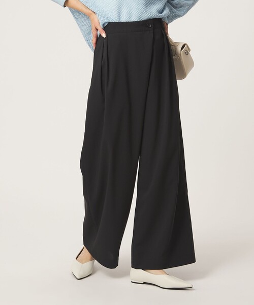 ワイドパンツ パンツ ラップ ワイド パンツ レディースの画像
