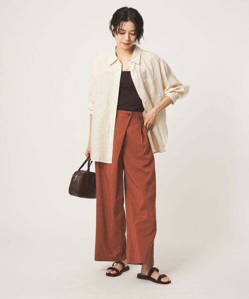 ワイドパンツ パンツ ラップ ワイド パンツ レディースの画像