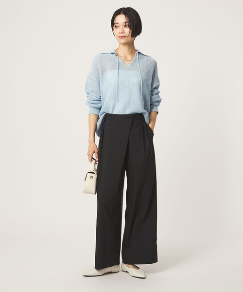 ワイドパンツ パンツ ラップ ワイド パンツ レディースの画像