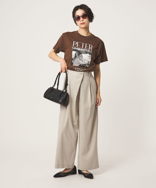 ワイドパンツ パンツ ラップ ワイド パンツ レディースの画像