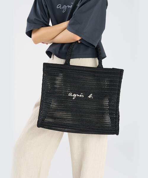 agnes b.（アニエスベー） トートバッグ ナイロン メッシュ ラージ