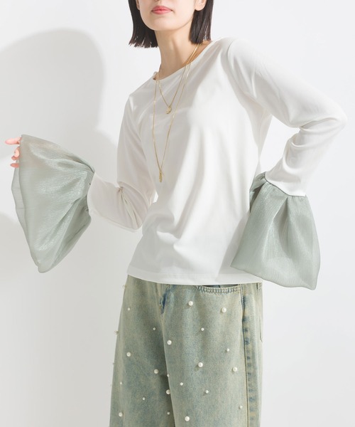 「PICCIN」 長袖カットソー M ブラック レディース_画像4
