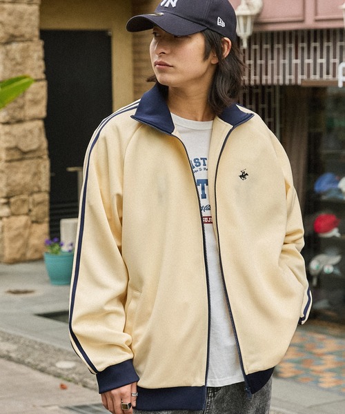 「BEVERLY HILLS POLO CLUB」 ジャージブルゾン L サックスブルー レディース_画像2