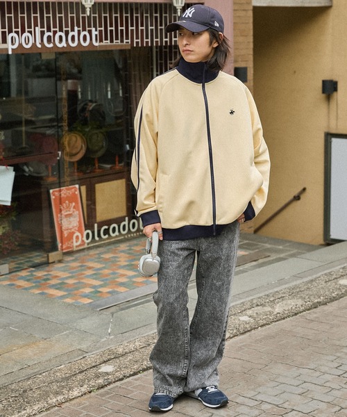 「BEVERLY HILLS POLO CLUB」 ジャージブルゾン L サックスブルー レディース_画像6