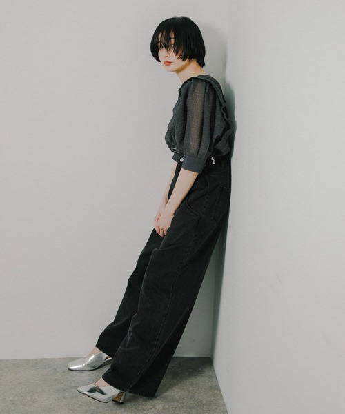 「KBF」 デニムパンツ 36 ネイビー レディース_画像8