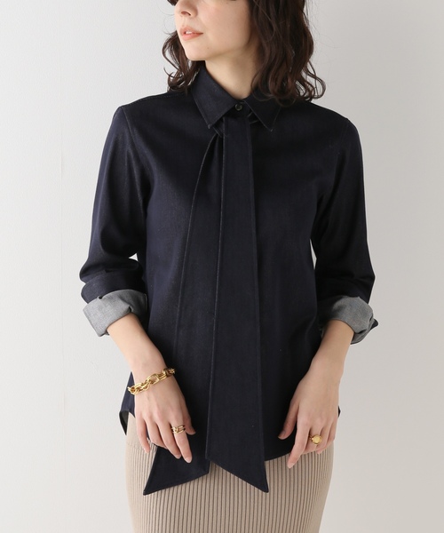 NOBLE（ノーブル） 長袖シャツ - ネイビー レディース : ZOZOTOWN 