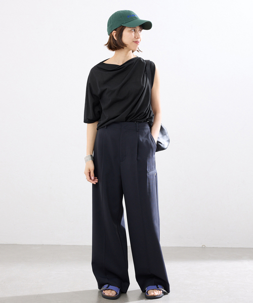 tシャツ HAKUJI/ハクジ crepe jersey asym T Tシャツ H232617 レディースの画像