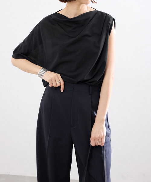 tシャツ HAKUJI/ハクジ crepe jersey asym T Tシャツ H232617 レディースの画像