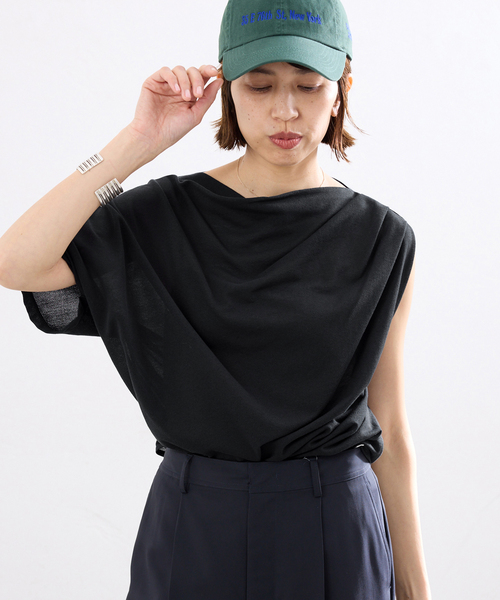 tシャツ HAKUJI/ハクジ crepe jersey asym T Tシャツ H232617 レディースの画像
