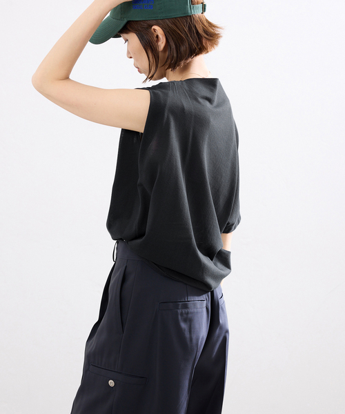 tシャツ HAKUJI/ハクジ crepe jersey asym T Tシャツ H232617 レディースの画像